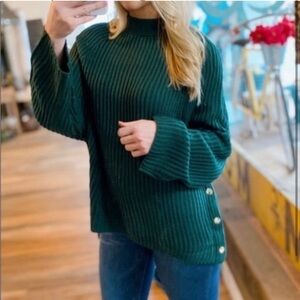 HUNTER Green Bell Sleeve Sweater